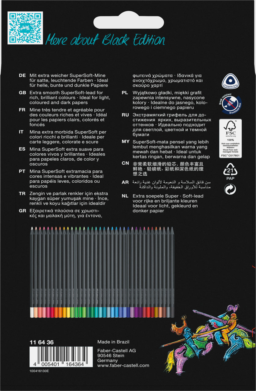 CREIOANE COLORATE 36 CULORI BLACK EDITION FABER-CASTELL