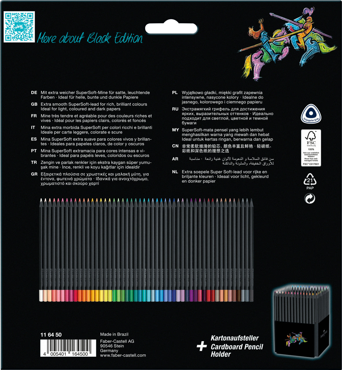 CREIOANE COLORATE 50 CULORI BLACK EDITION FABER-CASTELL