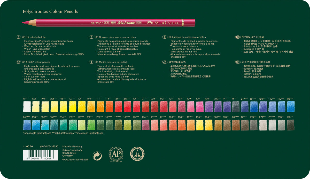 CREIOANE COLORATE 60 CULORI POLYCHROMOS FABER-CASTELL