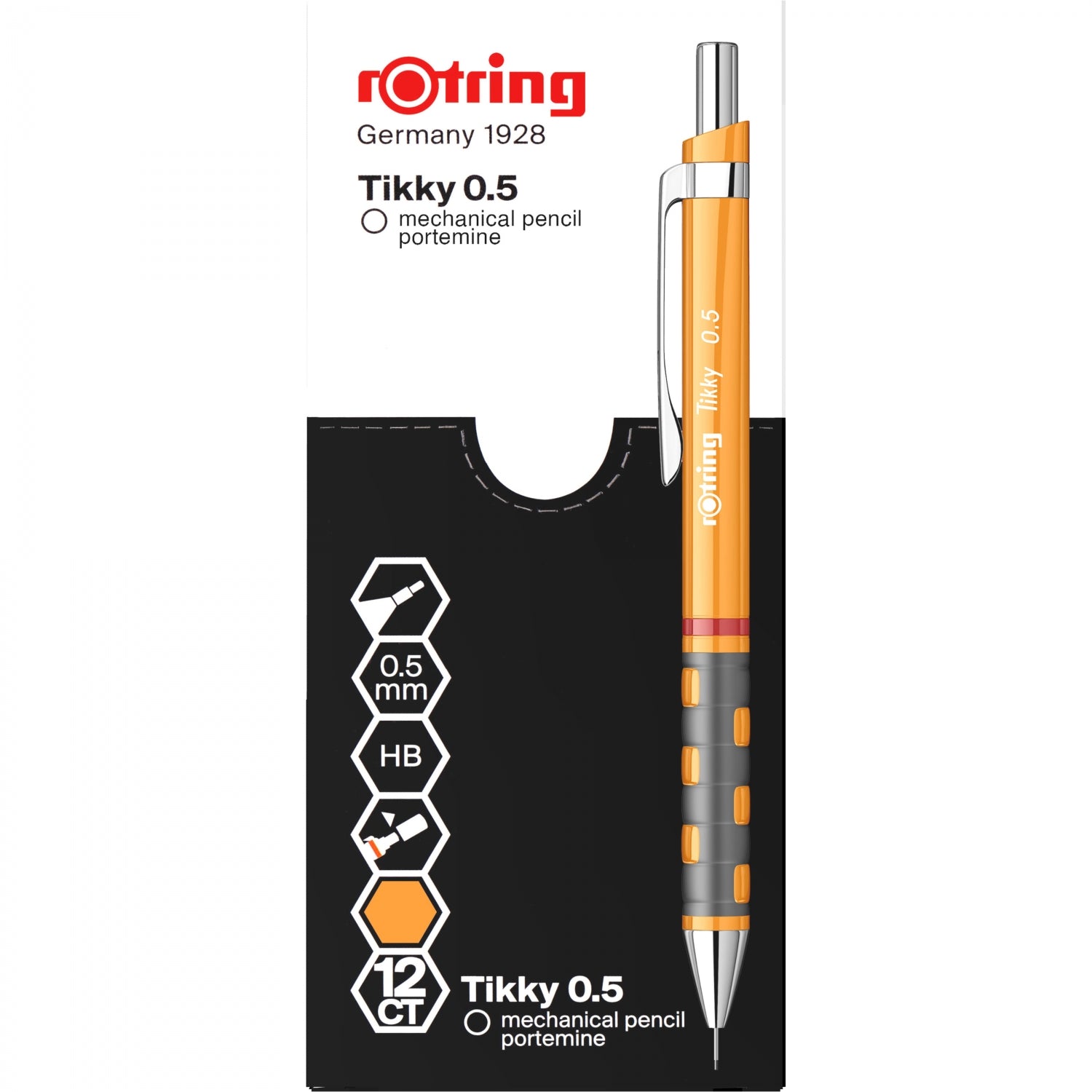 CREION MECANIC 0.5MM TIKKY 3 PORTOCALIU DESCHIS ROTRING