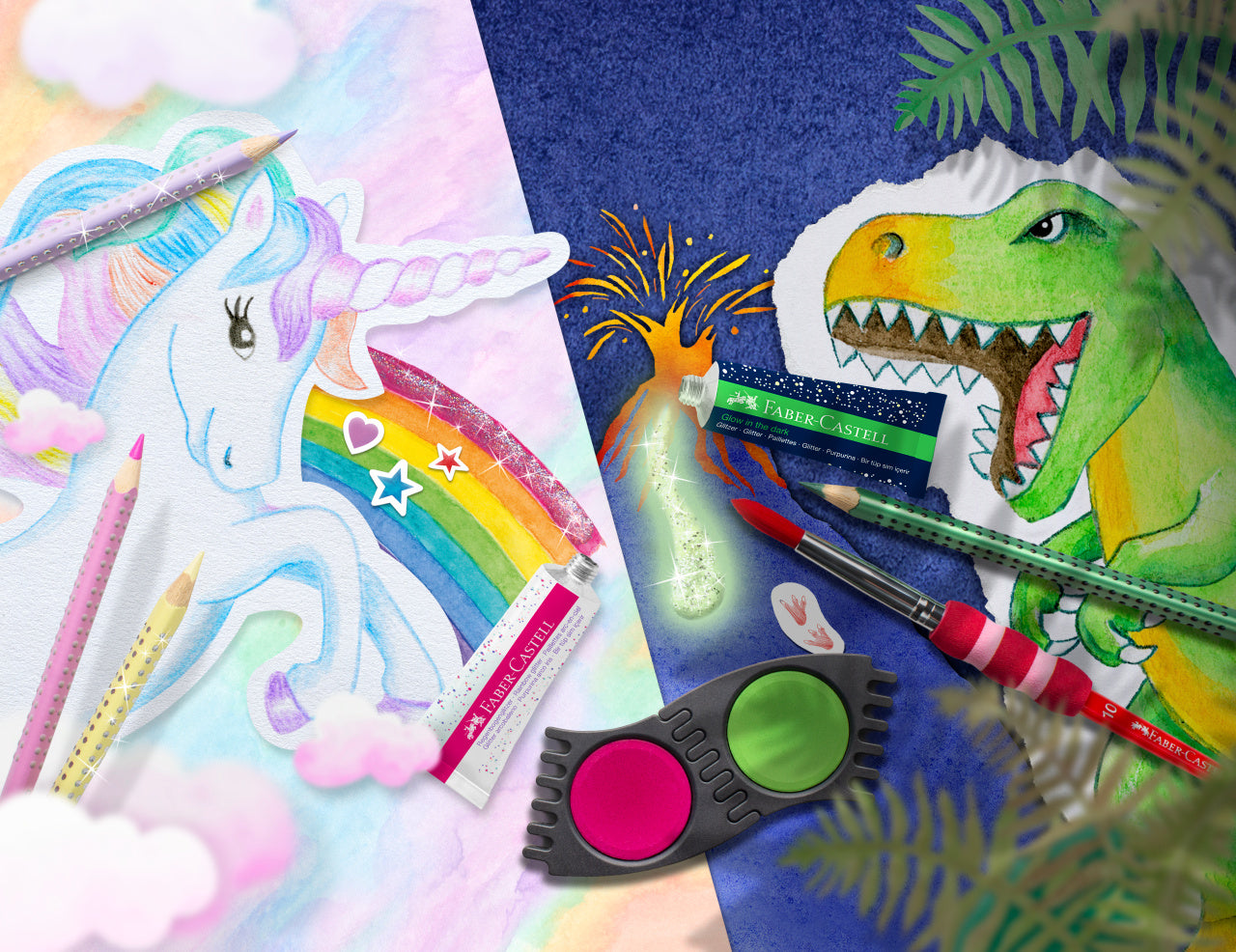 DISPLAY CONCEPT UNICORNI SI DINOZAURI 2024 FABER-CASTELL