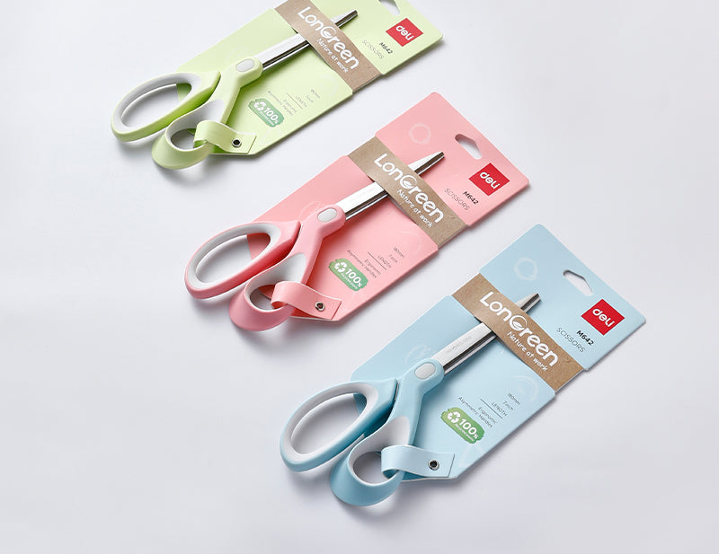 FOARFECA BIROU 18CM CULORI PASTEL LONGREEN PLASTIC RECICLAT DELI