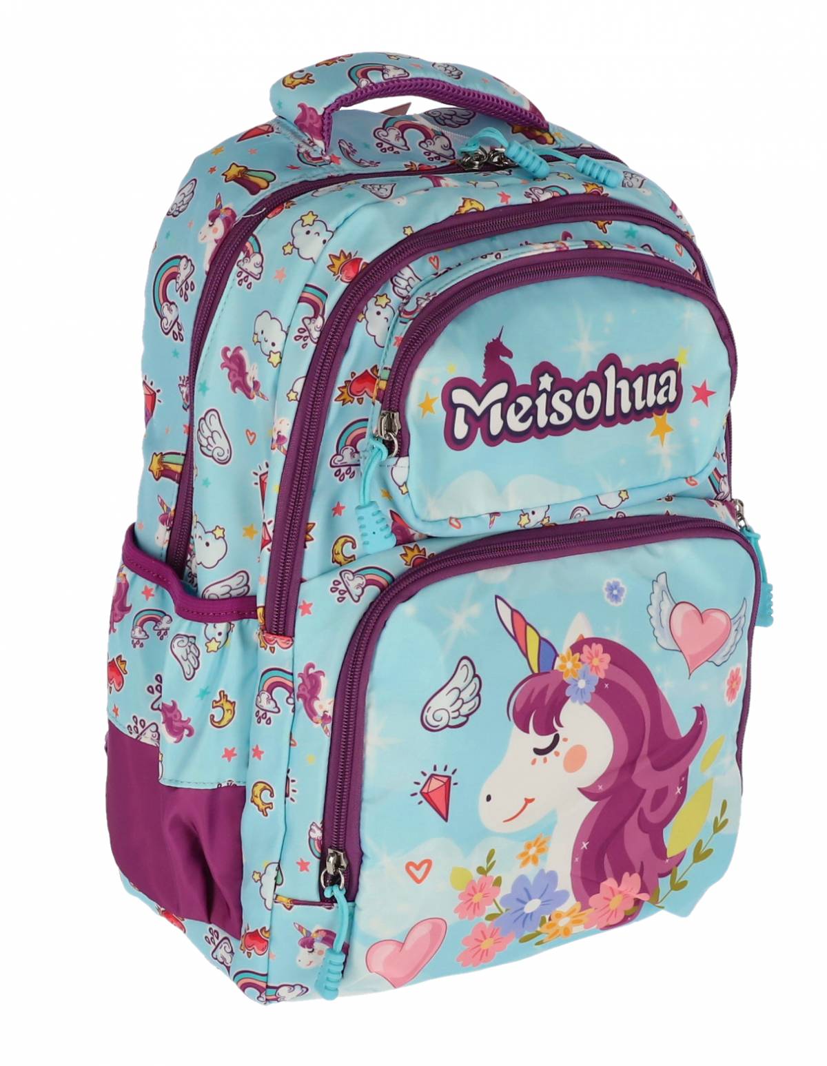 GHIOZDAN CLASA 0 UNICORN BLUE MOV 4 FERMOARE PIGNA