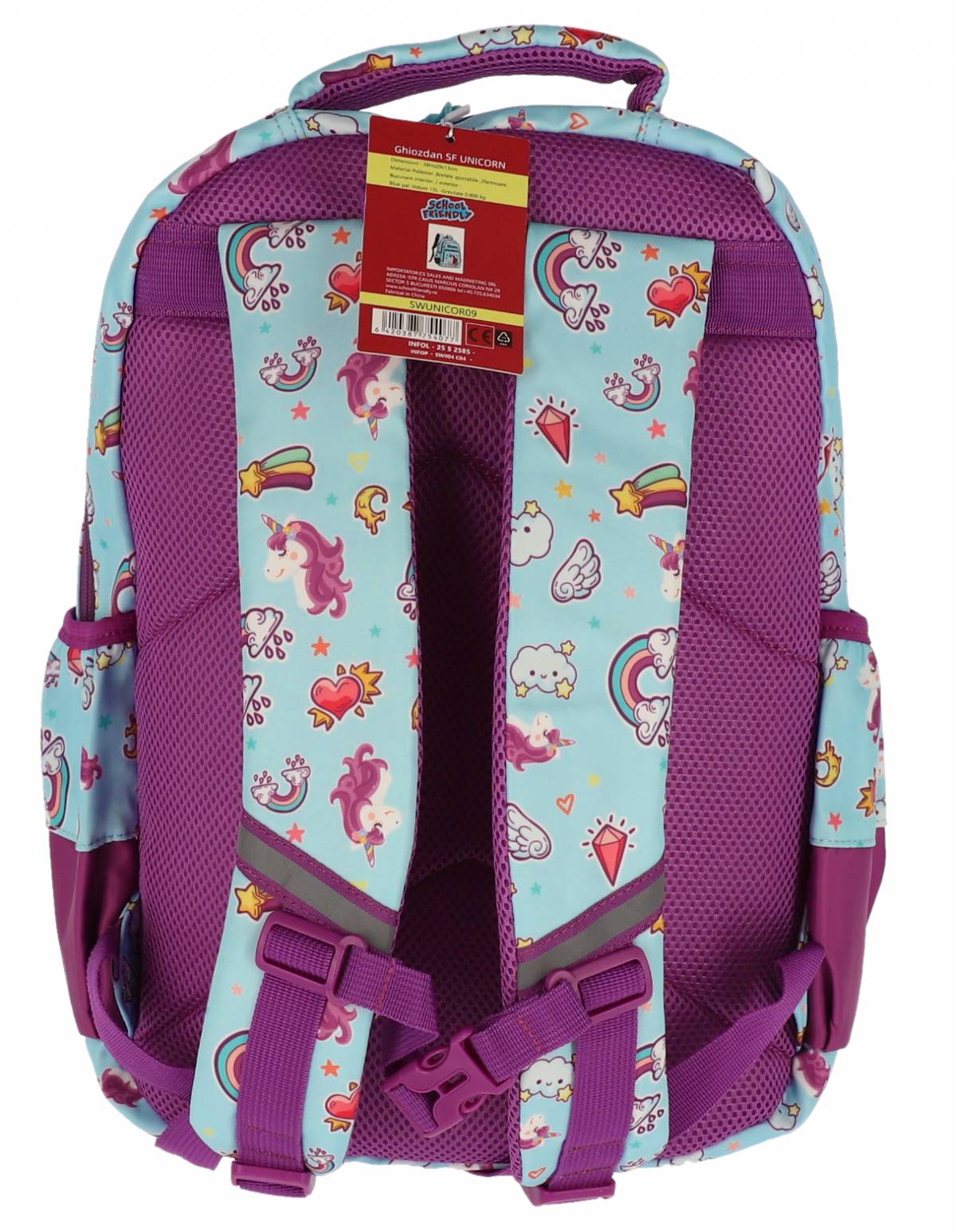GHIOZDAN CLASA 0 UNICORN BLUE MOV 4 FERMOARE PIGNA