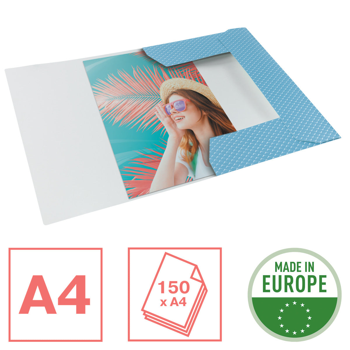 MAPA CARTON CU ELASTIC ALBASTRA RECICLABILA COLOUR'BREEZE ESSELTE