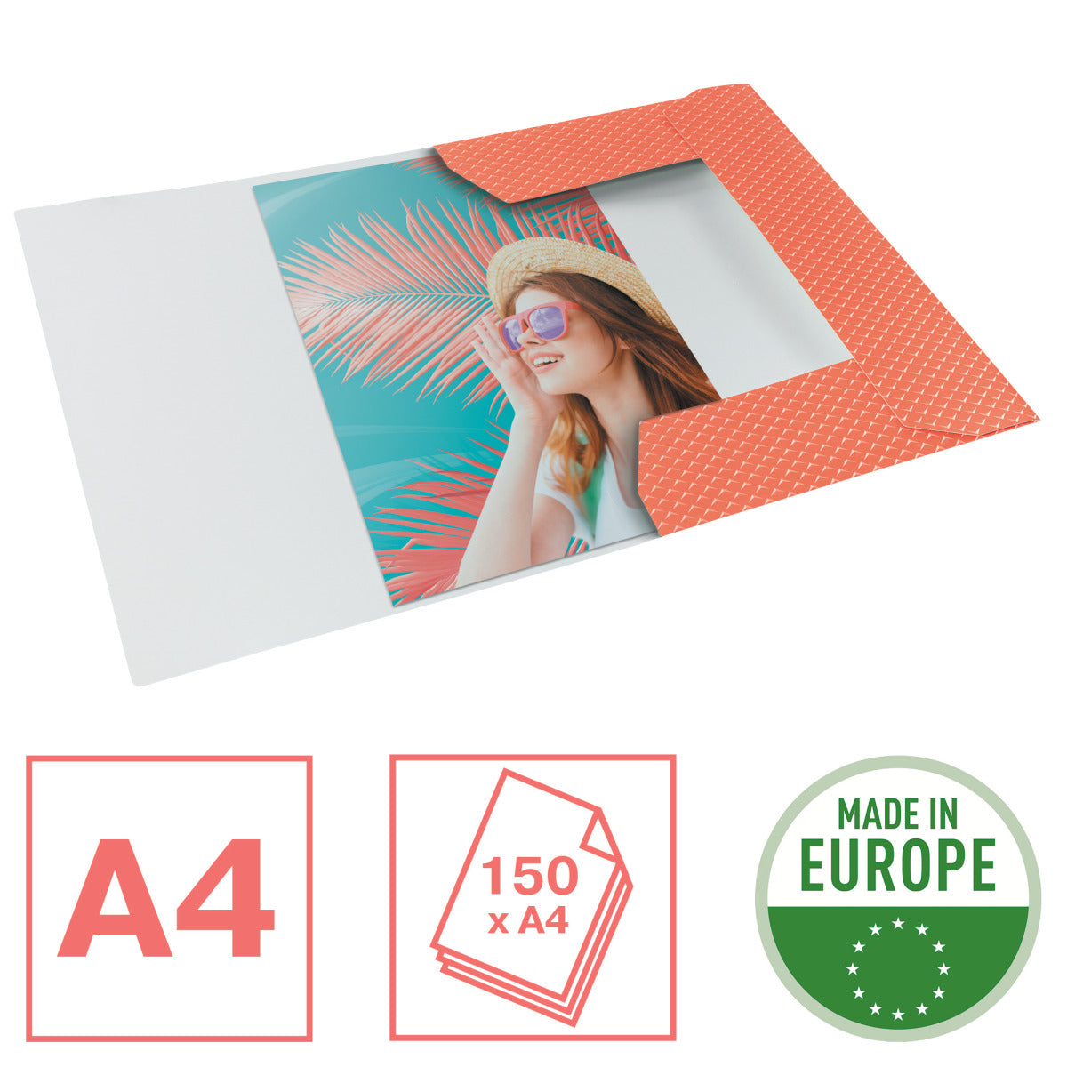 MAPA CARTON CU ELASTIC CORAI RECICLABILA COLOUR'BREEZE ESSELTE
