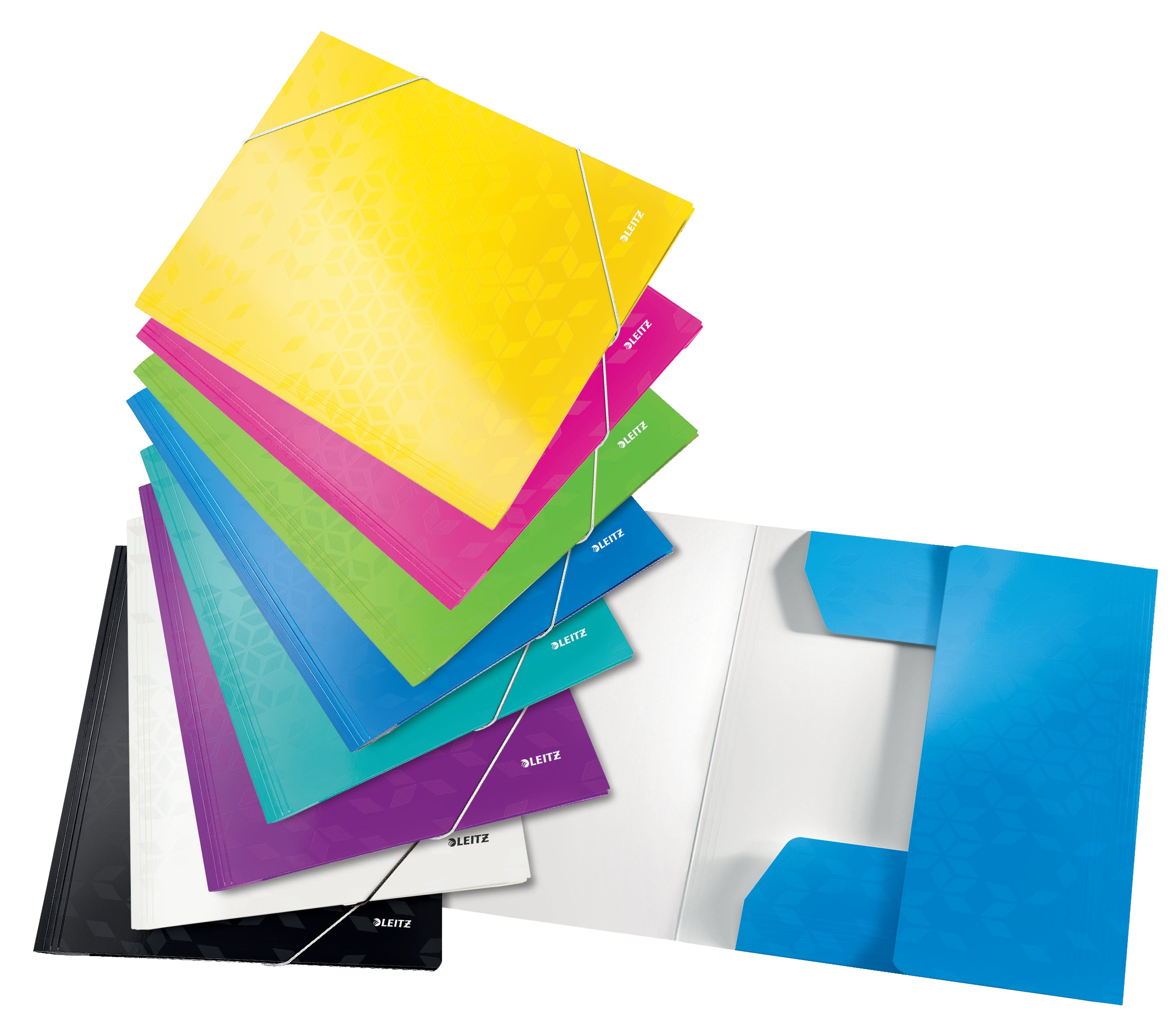 MAPA CARTON CU ELASTIC GALBENA WOW LEITZ