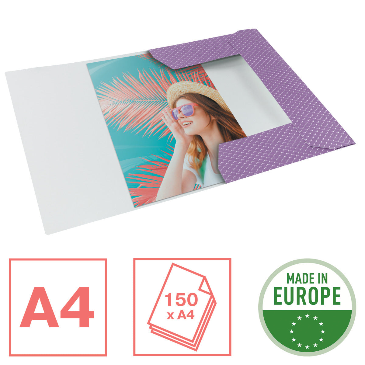 MAPA CARTON CU ELASTIC LAVANDA RECICLABILA COLOUR'BREEZE ESSELTE