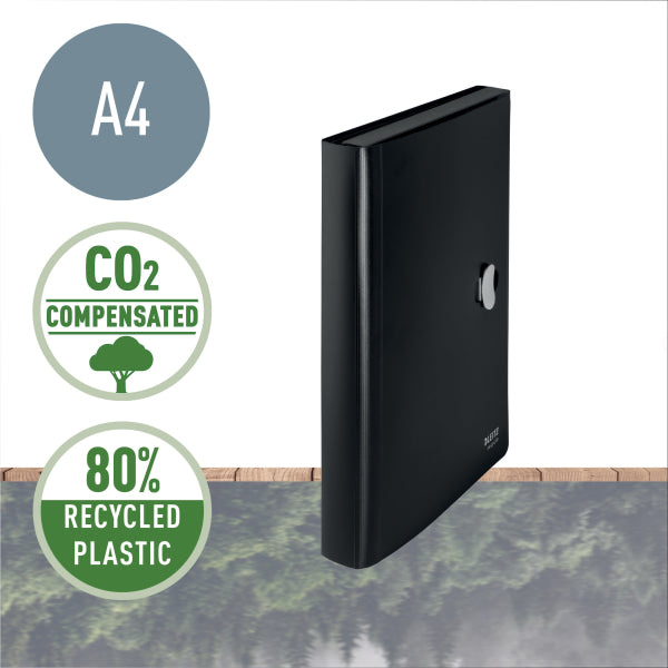 MAPA PLASTIC 5 COMPARTIMENTE NEGRU RECYCLE LEITZ