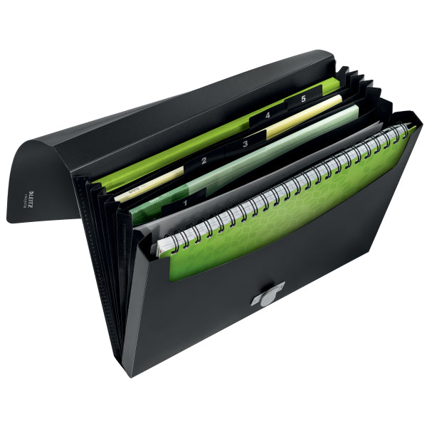 MAPA PLASTIC 5 COMPARTIMENTE NEGRU RECYCLE LEITZ