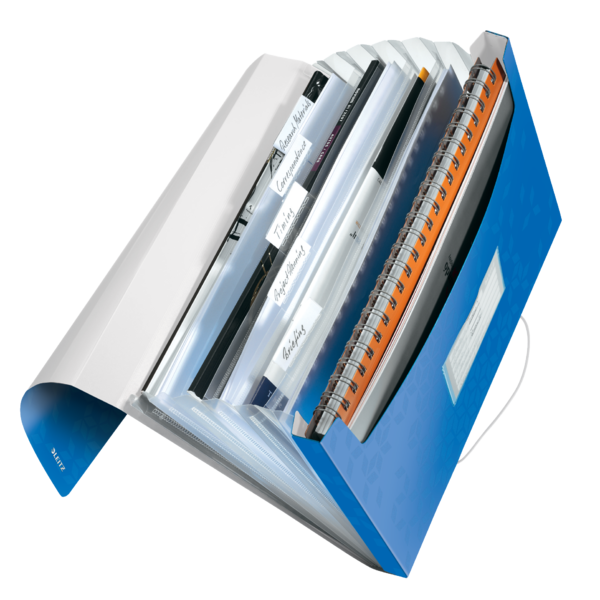 MAPA PLASTIC 6 COMPARTIMENTE ALBASTRU TIP PROIECT WOW LEITZ