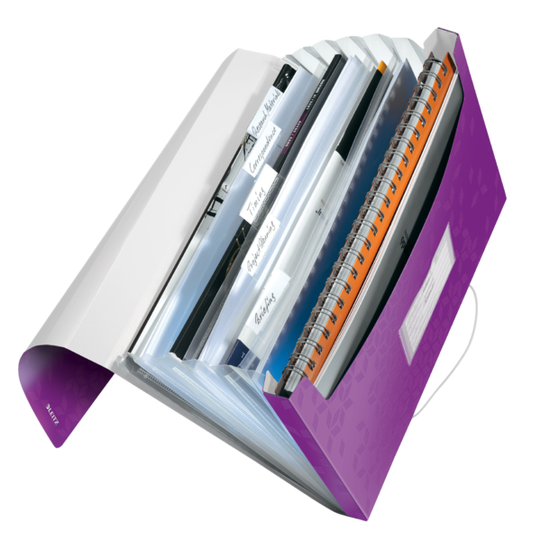 MAPA PLASTIC 6 COMPARTIMENTE MOV METALIZAT TIP PROIECT WOW LEITZ