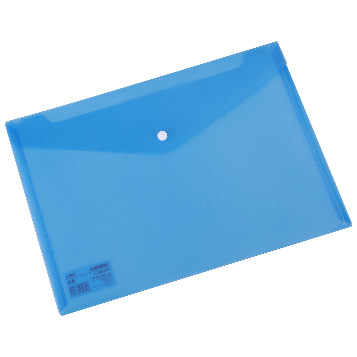 MAPA PLASTIC CU BUTON A4 ALBASTRA DELI