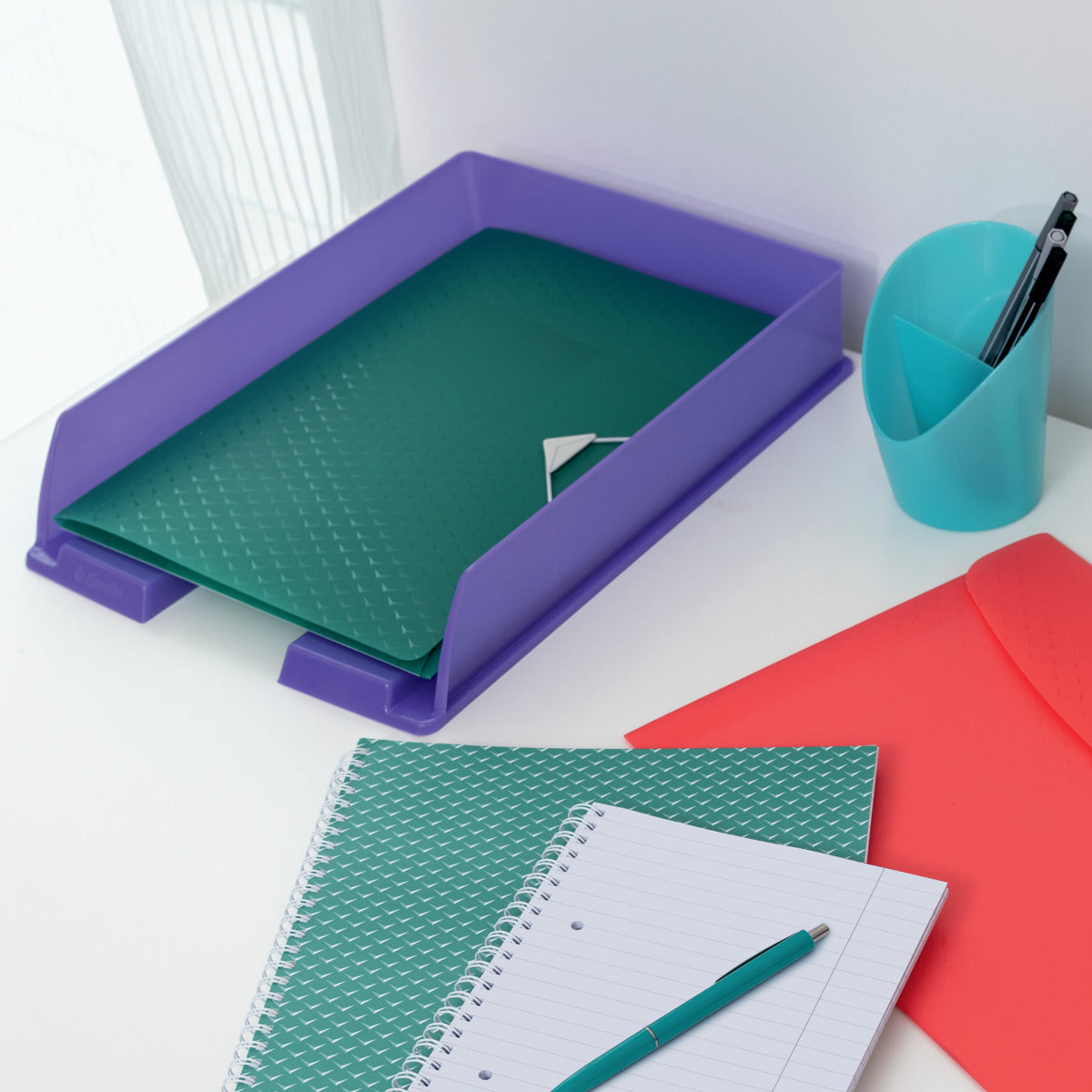 MAPA PLASTIC CU ELASTIC ALBASTRA 150 COLI RECICLABILA COLOUR'BREEZE ESSELTE