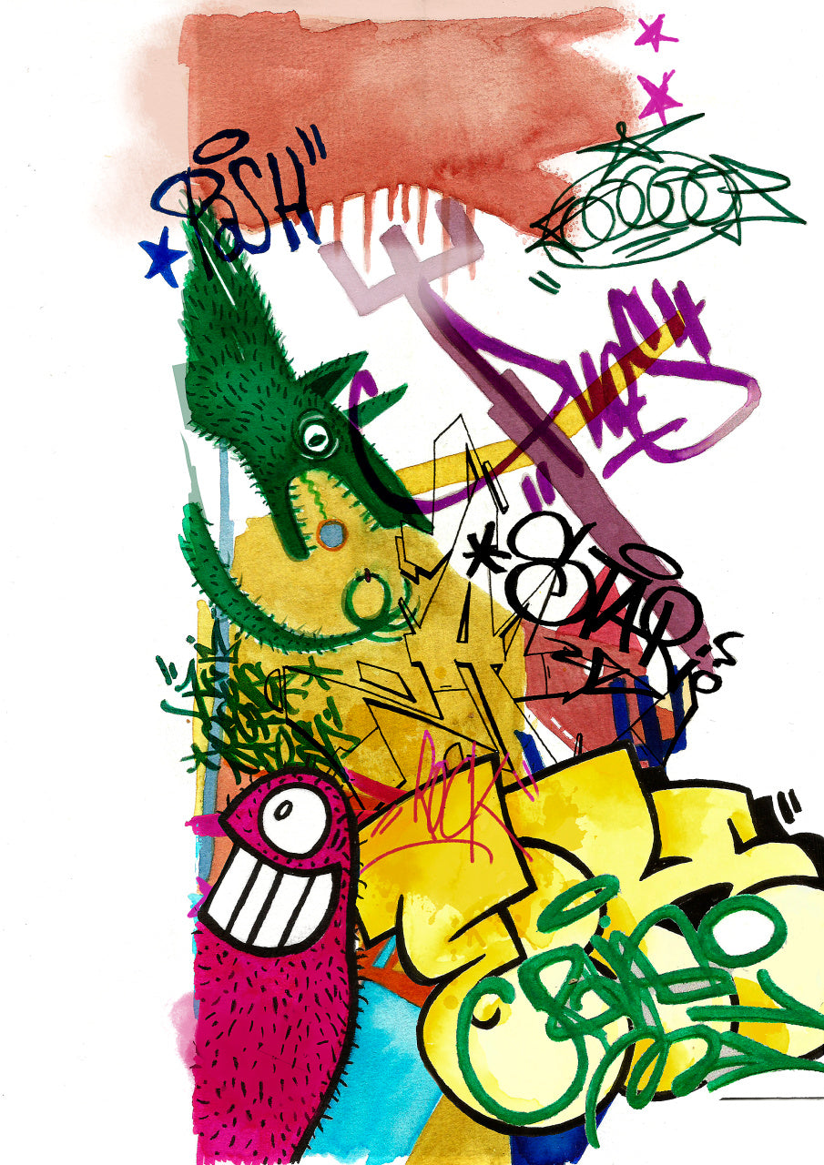 MARKER SOLUBIL 2 CAPETE SET 6 BUC GRAFFITI GOLDFABER FABER-CASTELL
