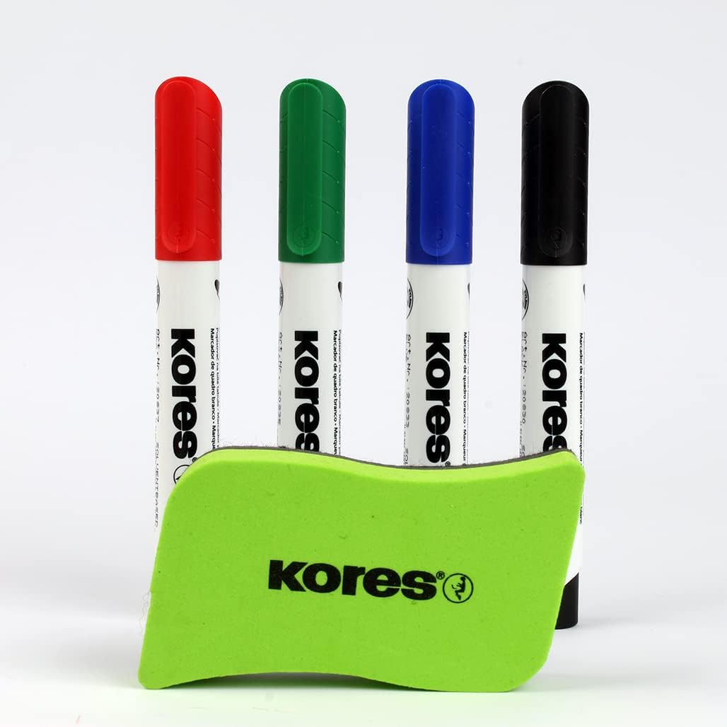 MARKER WHITEBOARD 4/SET 3MM + BURETE MAGNETIC KORES