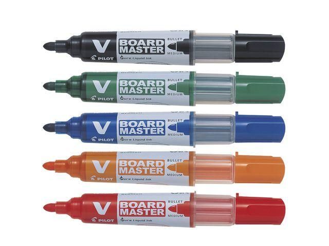 MARKER WHITEBOARD 5/SET 6MM VARF ROTUND VBOARD PILOT