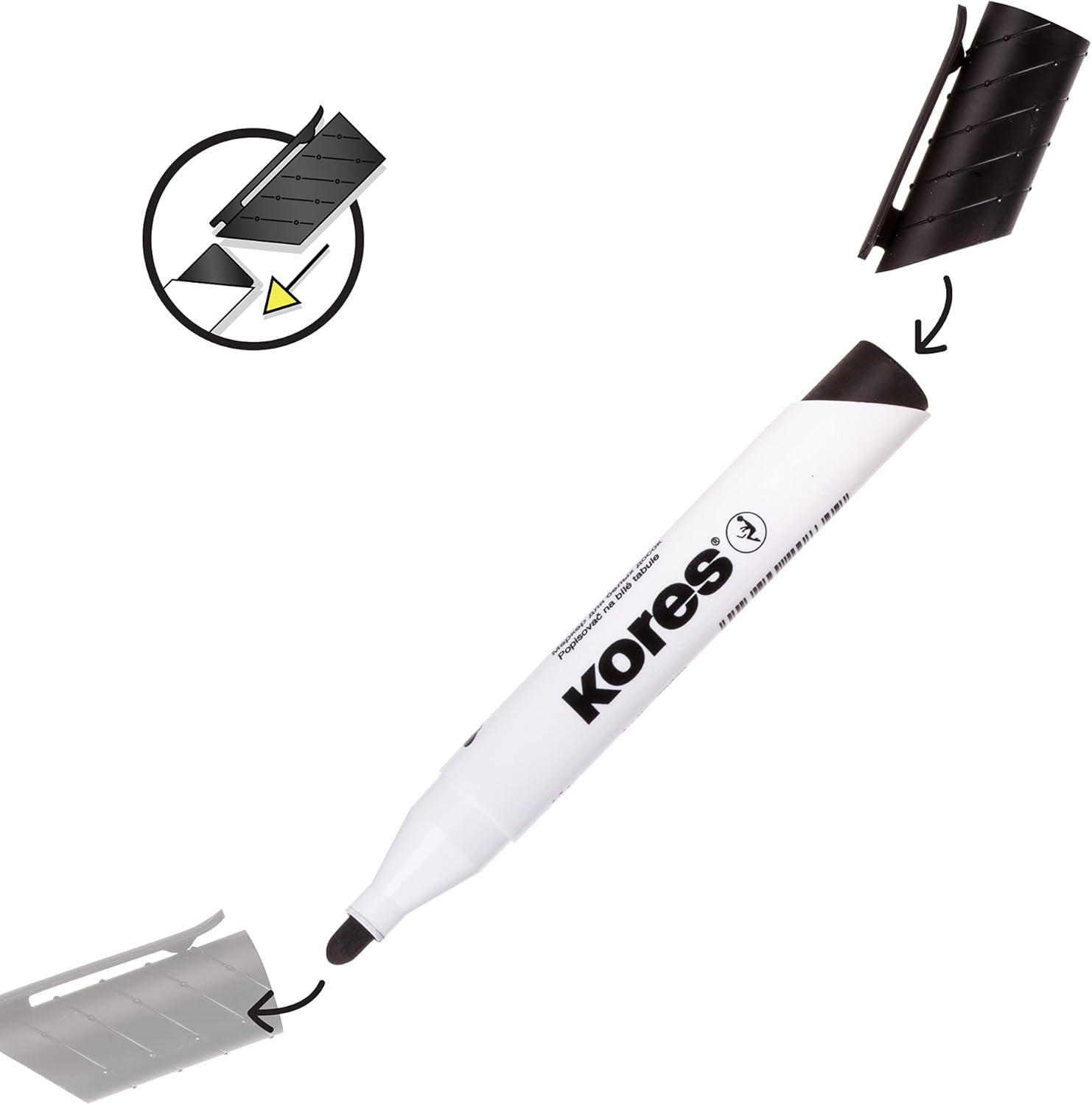 MARKER WHITEBOARD NEGRU 3MM KORES