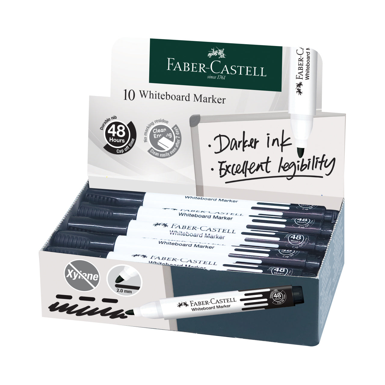 MARKER WHITEBOARD NEGRU W20 FABER-CASTELL