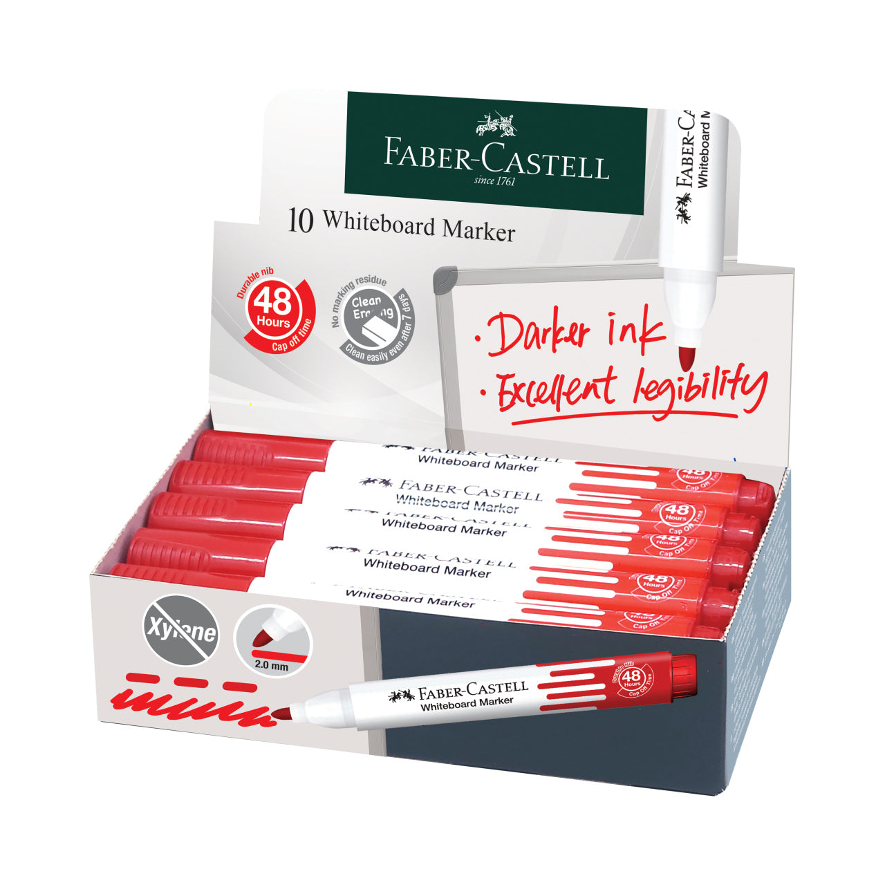 MARKER WHITEBOARD ROSU W20 FABER-CASTELL