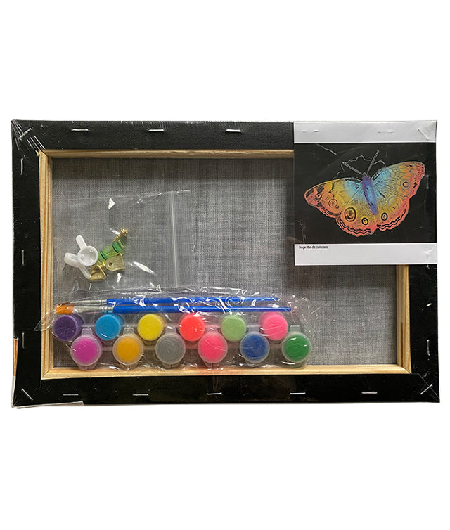 PANZA PREDESENATA PE SASIU NEAGRA 20 x 30 CM FLUTURI 2 SF ART PIGNA