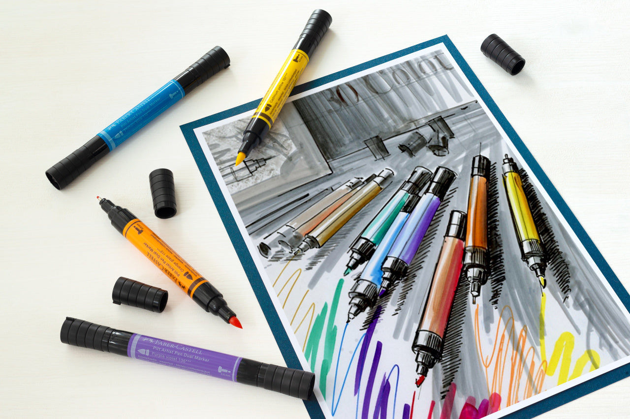 PITT ARTIST PEN DUAL MARKER SET 5 BUC FASHION FABER-CASTELL