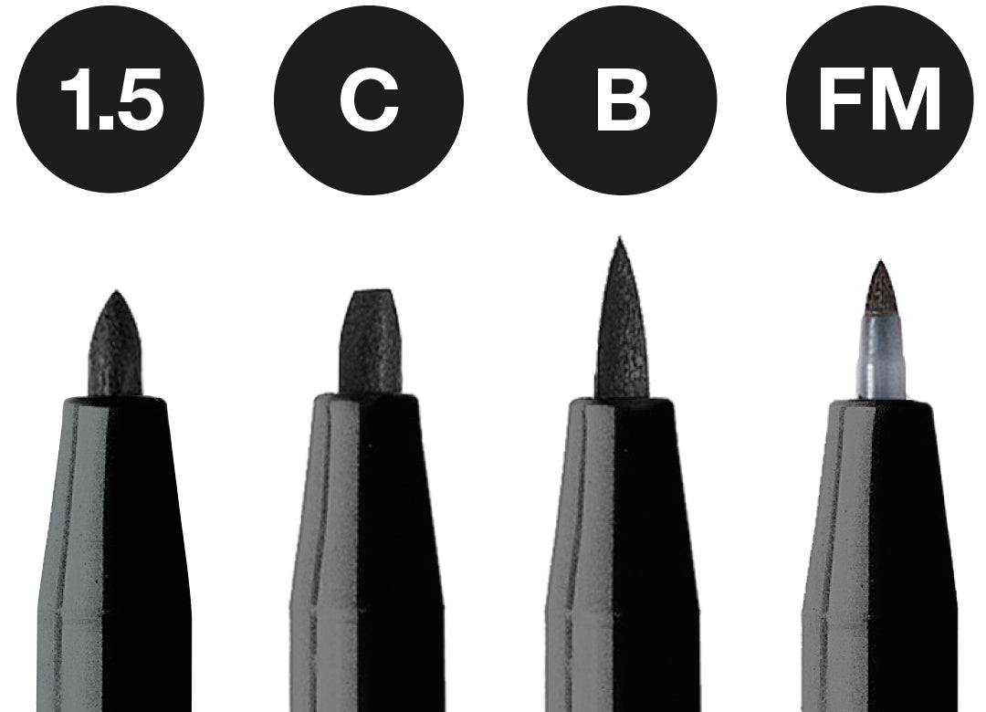 PITT ARTIST PEN SET 4 BUC NEGRU ( 1.5,C,B,FM) FABER-CASTELL