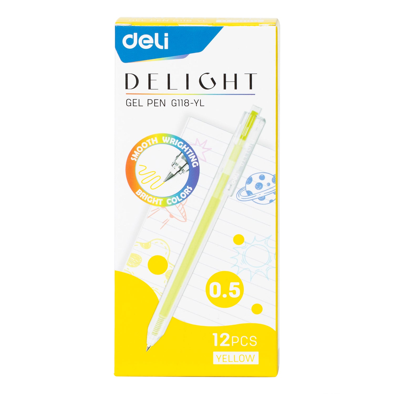 PIX CU GEL CU MECANISM 0.5 MM GALBEN DELIGHT DELI