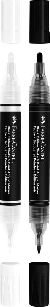 SET 2 MARKERE ACRILICE SHAKE&PAINT ALB-NEGRU FABER-CASTELL
