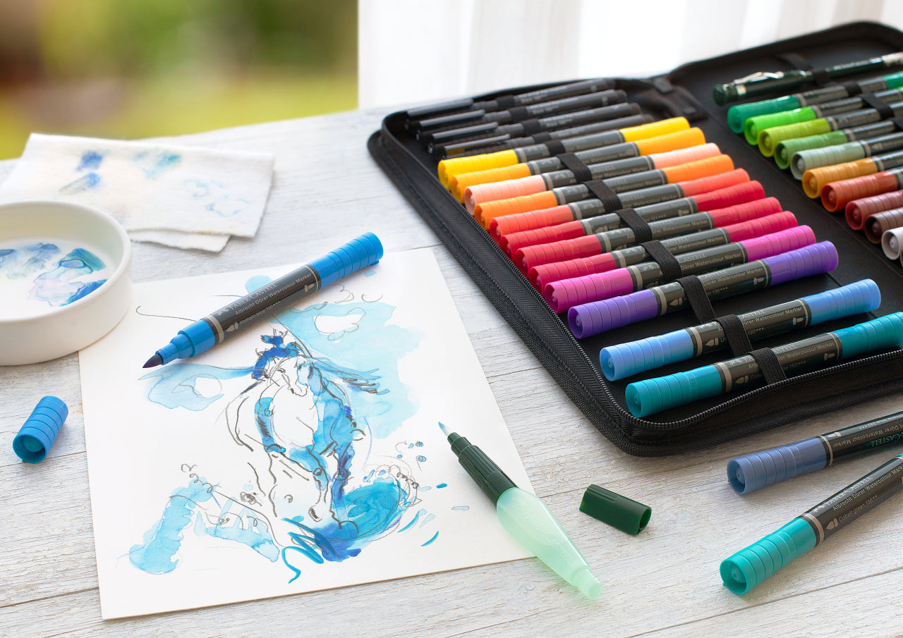SET 30 MARKERE SOLUBILE ALBRECHT DURER + 4 BUCATI PITT ARTIST PENS + PERFECT PENCIL + PENSULA