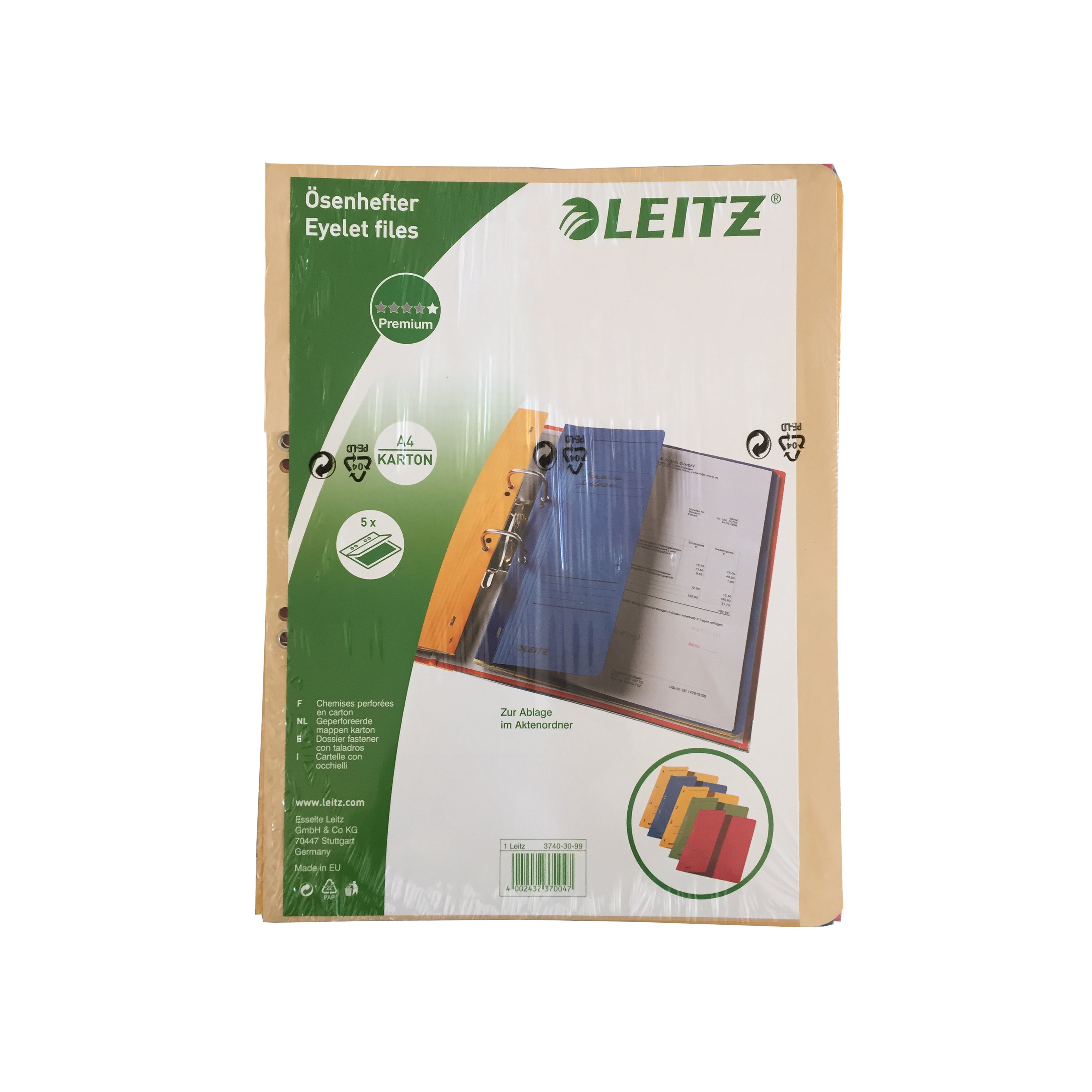 SET 5 BUCATI DOSAR CARTON CAPSE 1/2 DIVERSE CULORI LEITZ