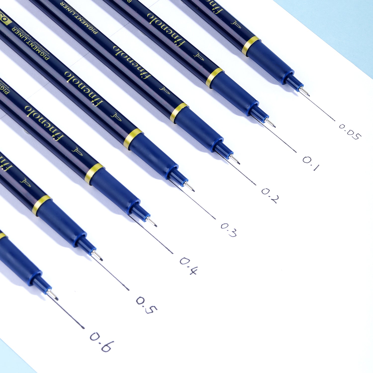 SET 7 BUC LINER GRAFIC (0.2, 0.25, 0.3, 0.35,0.4, 0.45, 0.5MM) DELI