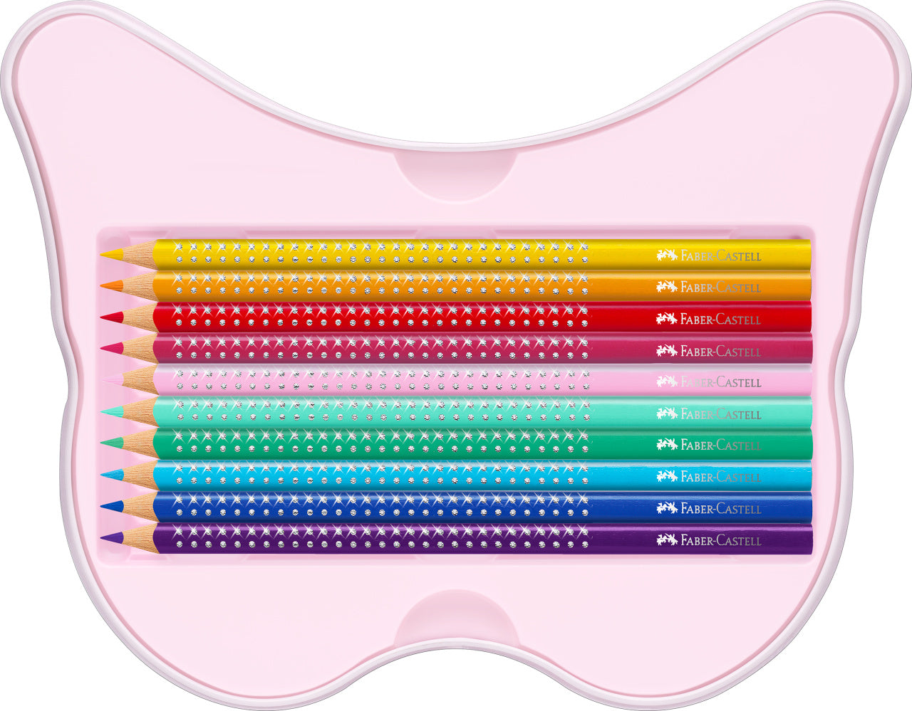 SET CADOU 20 CREIOANE COLORATE SPARKLE BUTTERFLY FABER-CASTELL