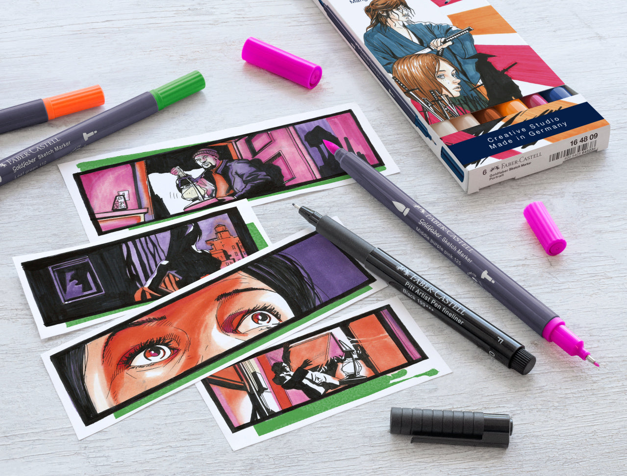 SKETCH MARKER 2 CAPETE ROZ PURPURIU MEDIU 125 GOLDFABER FABER-CASTELL