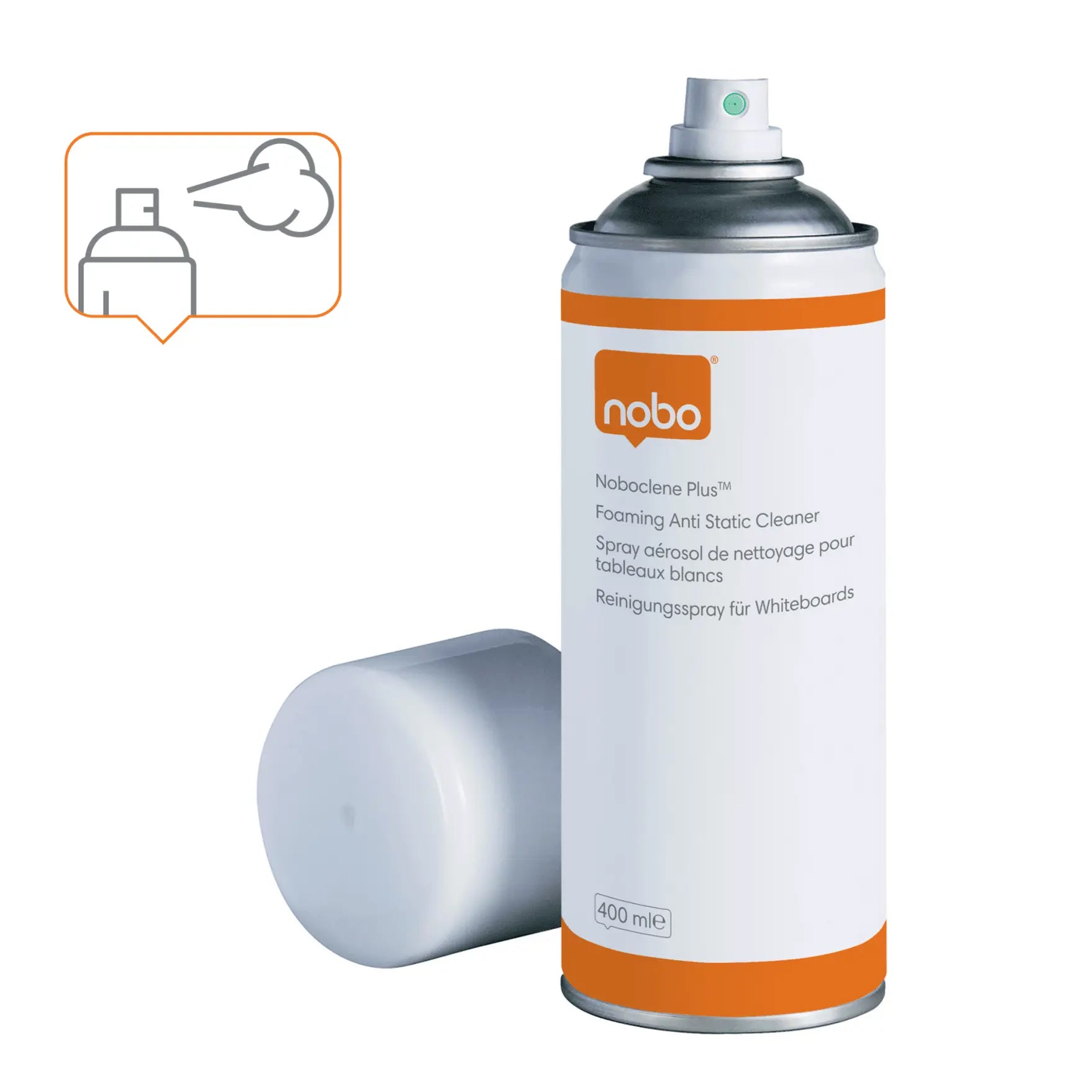 SPRAY WHITEBOARD 400ML CLENE PLUS NOBO