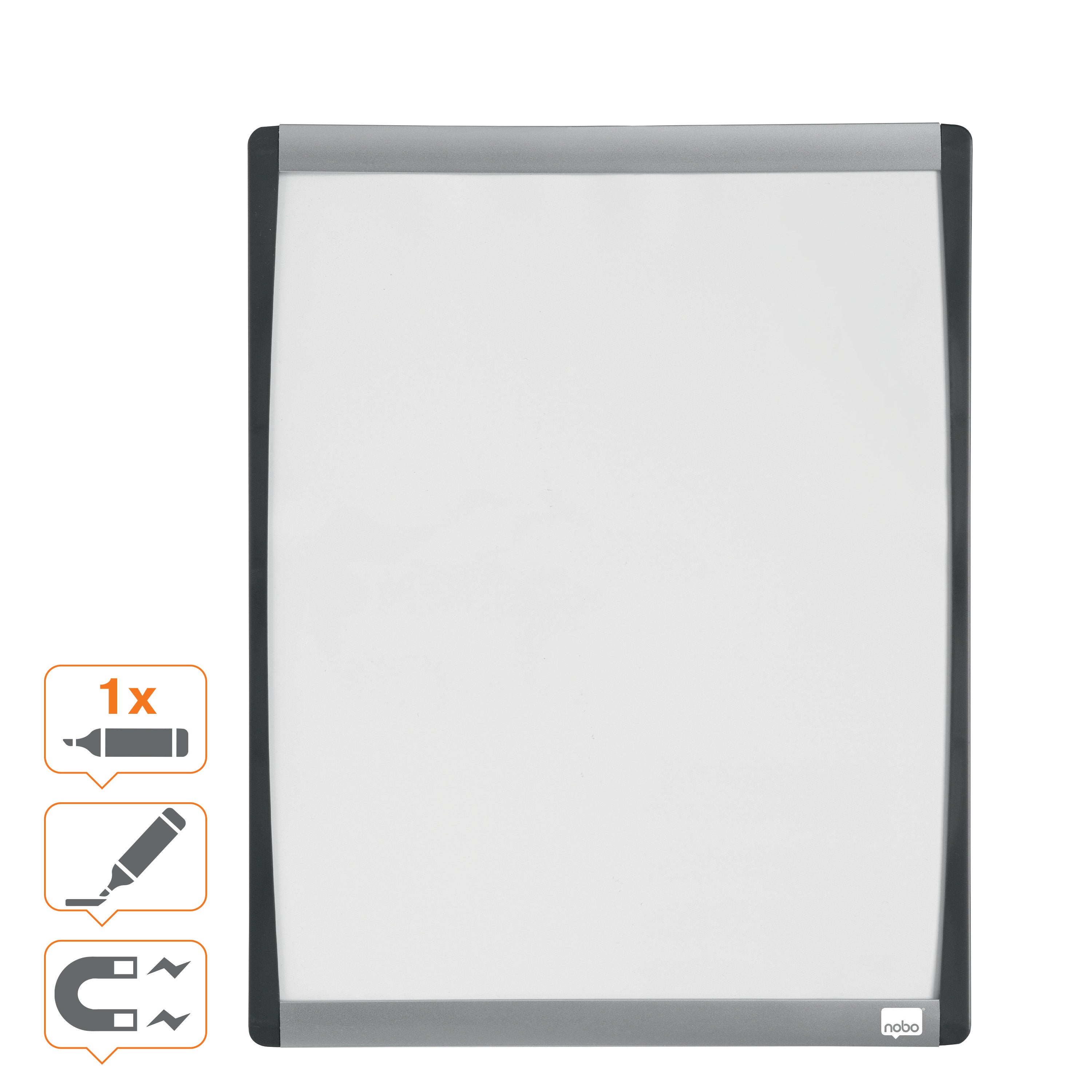 TABLA MAGNETICA 35*28 CM + ACCESORII ALBA RAMA GRI NOBO