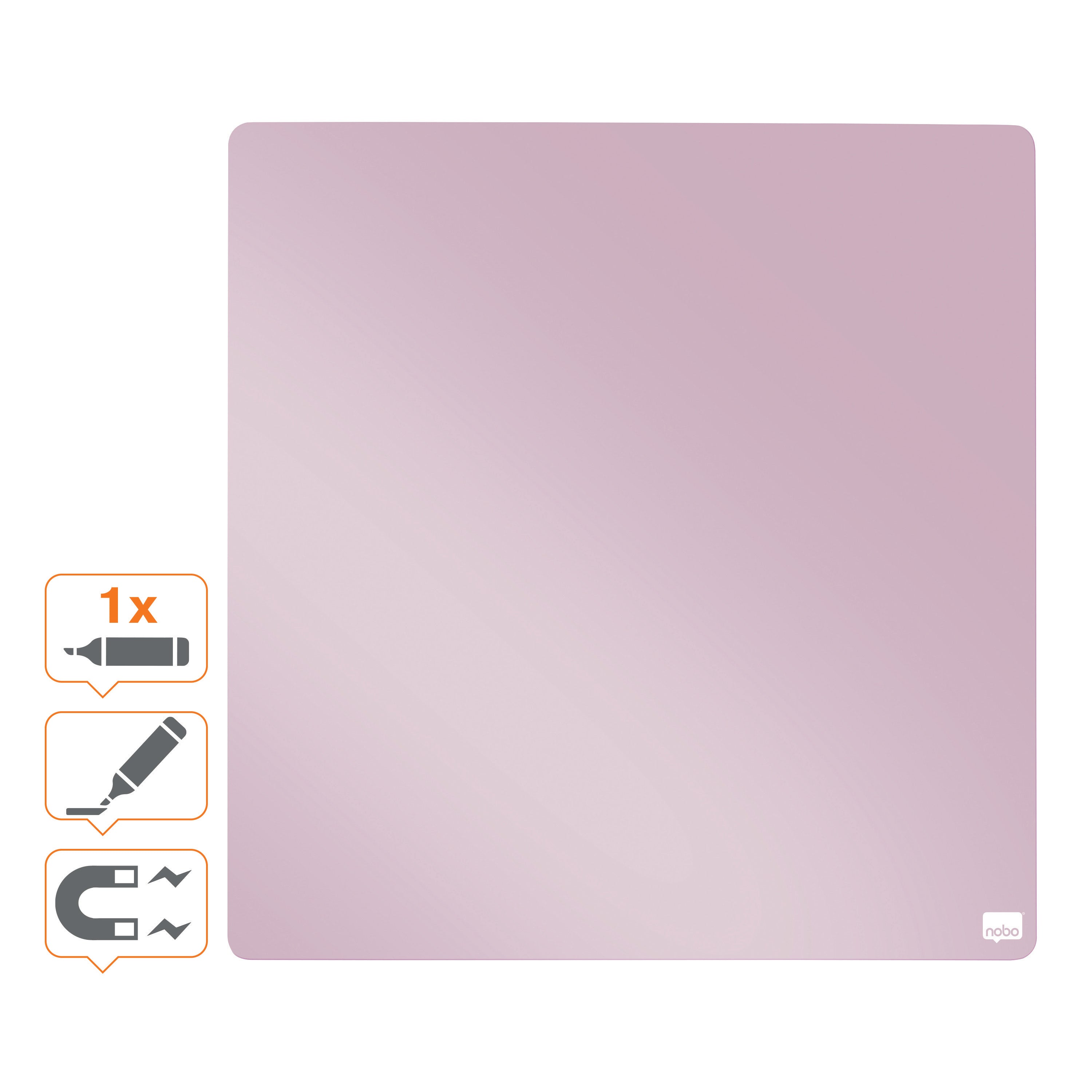TABLA MAGNETICA PLASTIC 36*36 CM LILA NOBO