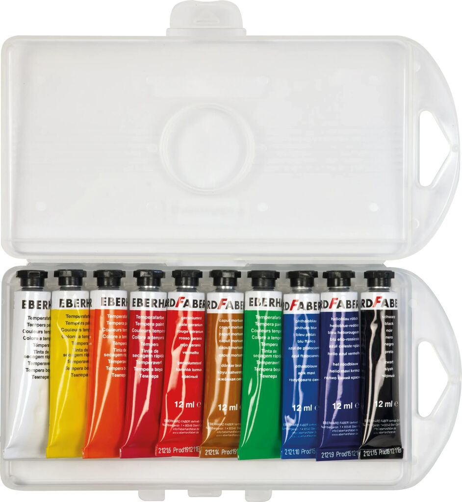 TEMPERA 10 CULORI 12 ML CUT PLASTIC EBERHARD FABER