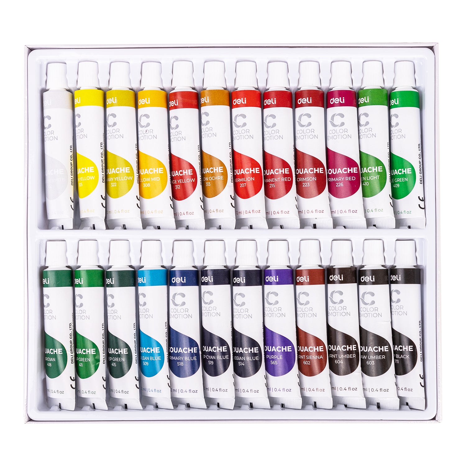 TEMPERA 24 CULORI 12ML DELI