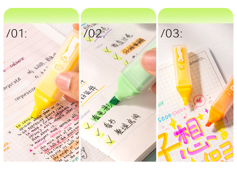 TEXTMARKER SET 4 FORMA PATRATA CATS DELI