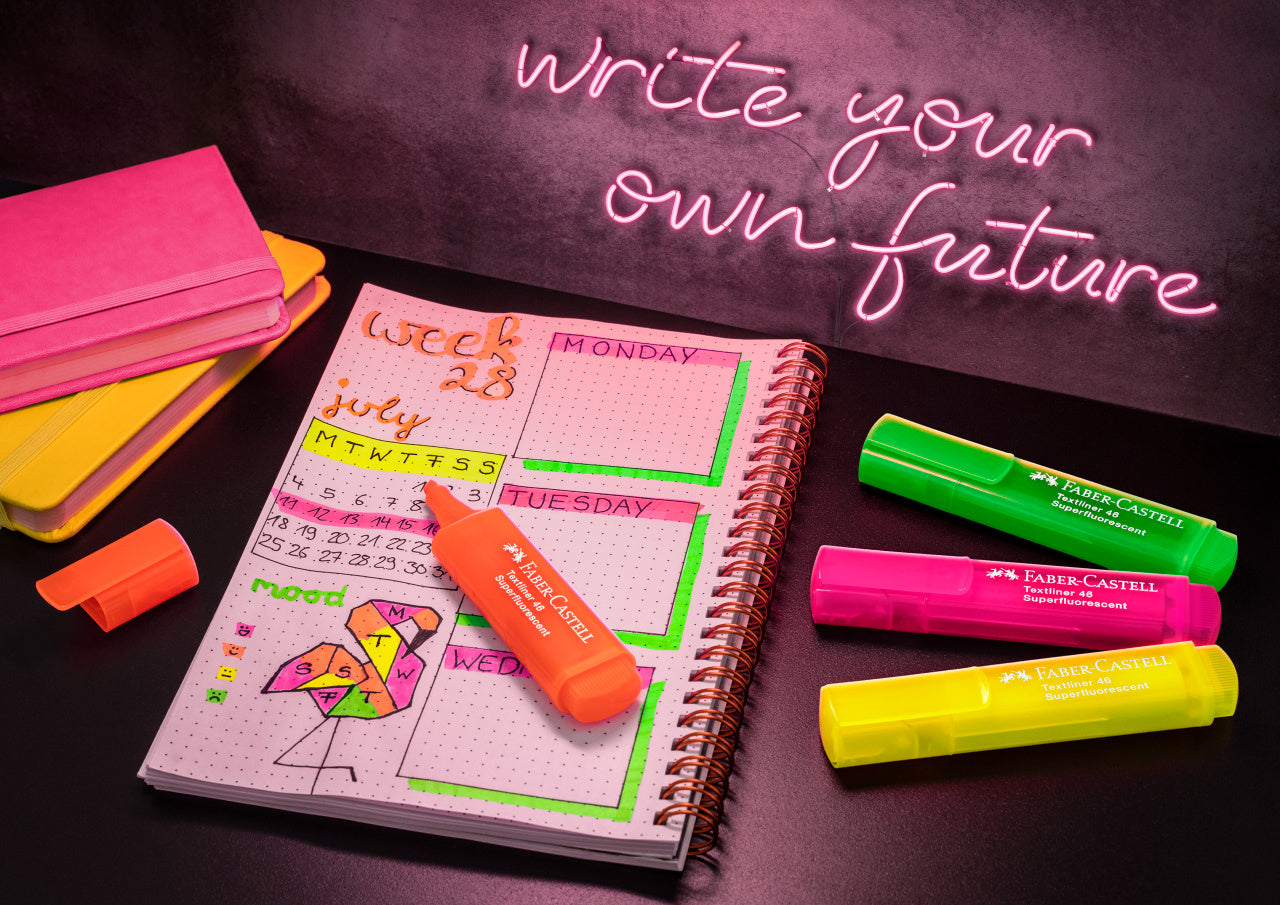TEXTMARKER SET 4 SUPERFLUORESCENT GEN Z CUTIE CARTON FABER-CASTELL
