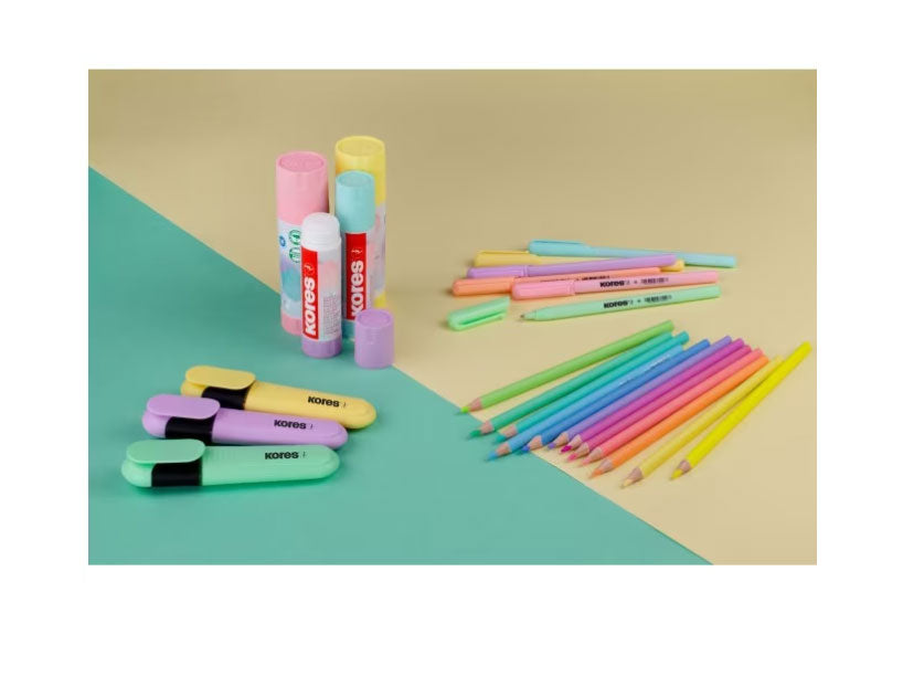 TEXTMARKER SET 6 PASTEL CUTIE PLASTIC KORES