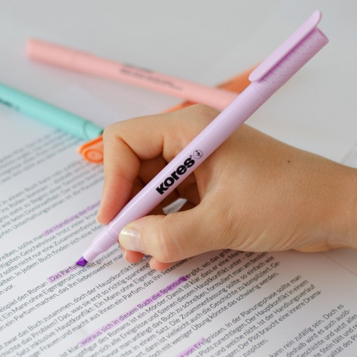 TEXTMARKER SET 6 PASTEL SLIM CUTIE PLASTIC KORES