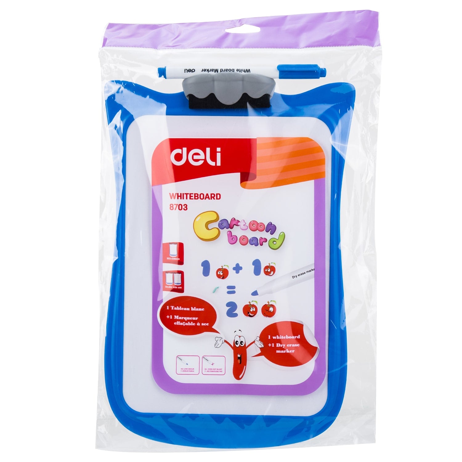 WHITEBOARD SCOLAR CU RAMA PLASTIC 30*21CM DELI