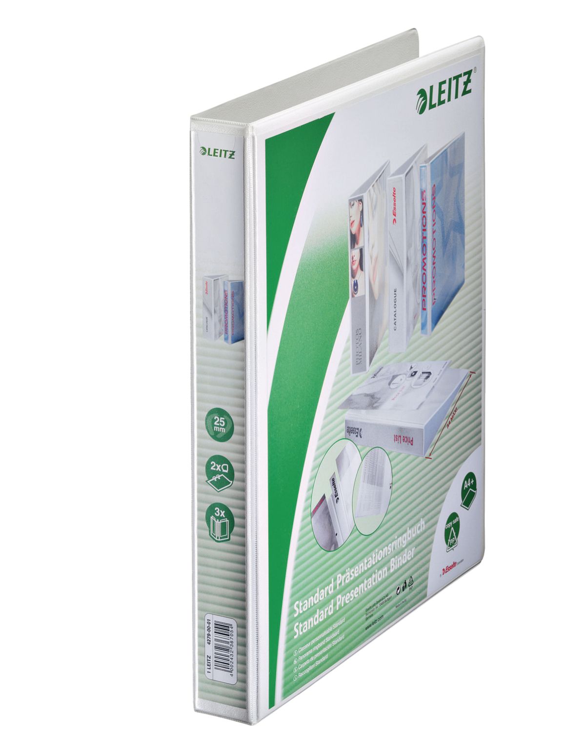 CAIET MECANIC A4 2 INELE 25MM/44MM ALB MAXI PANORAMA LEITZ