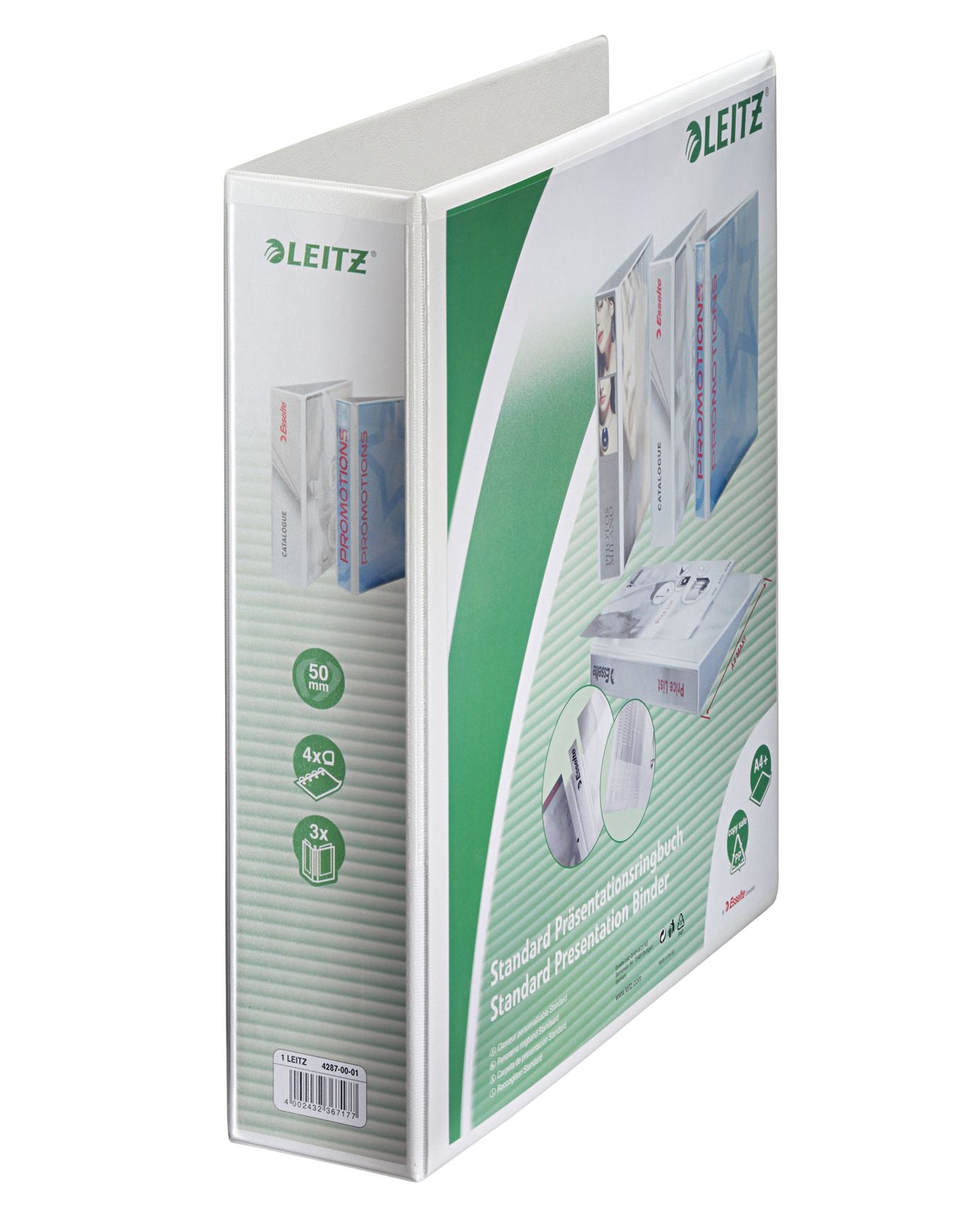 CAIET MECANIC A4 4 INELE 50MM/77MM ALB MAXI PANORAMA LEITZ
