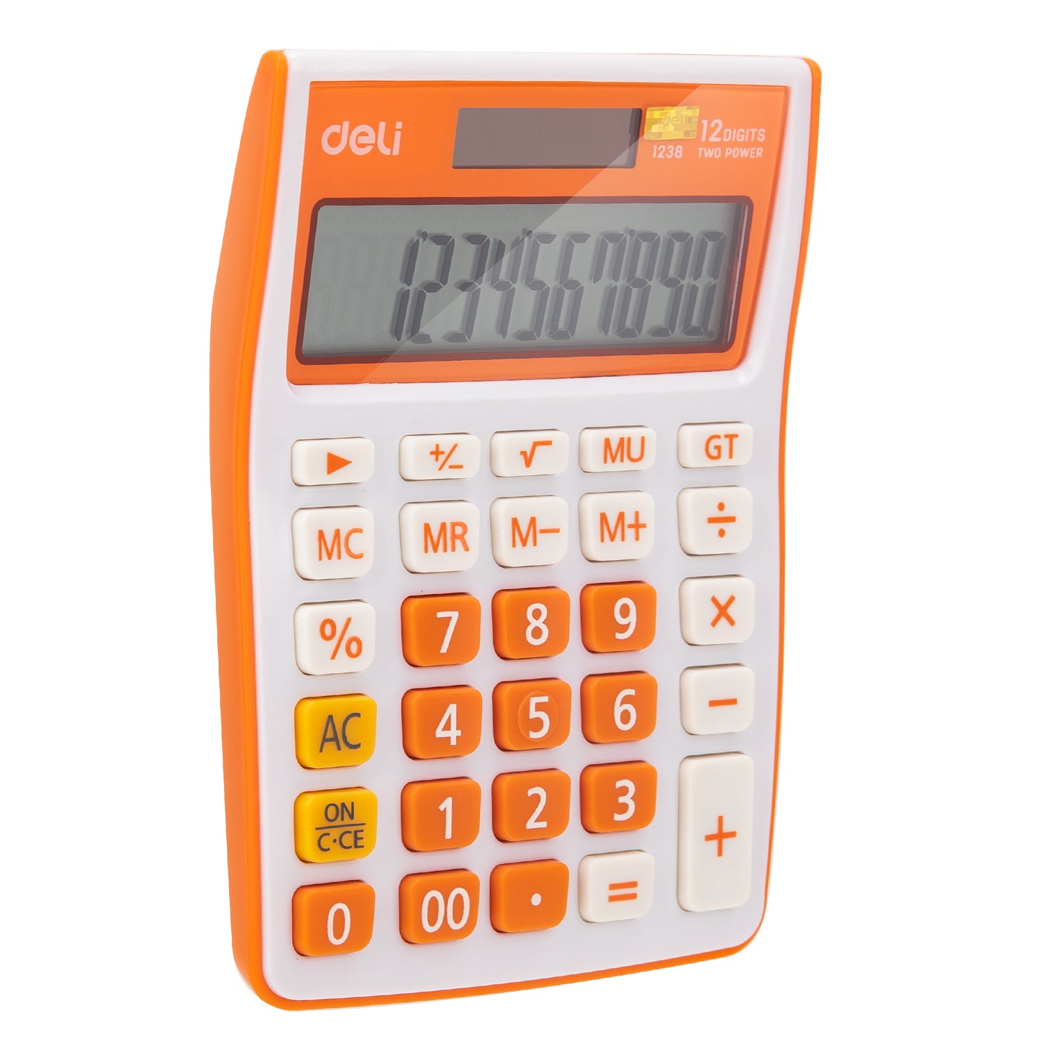 CALCULATOR BIROU 12DIG ALB-PORTOCALIU 1238 DELI
