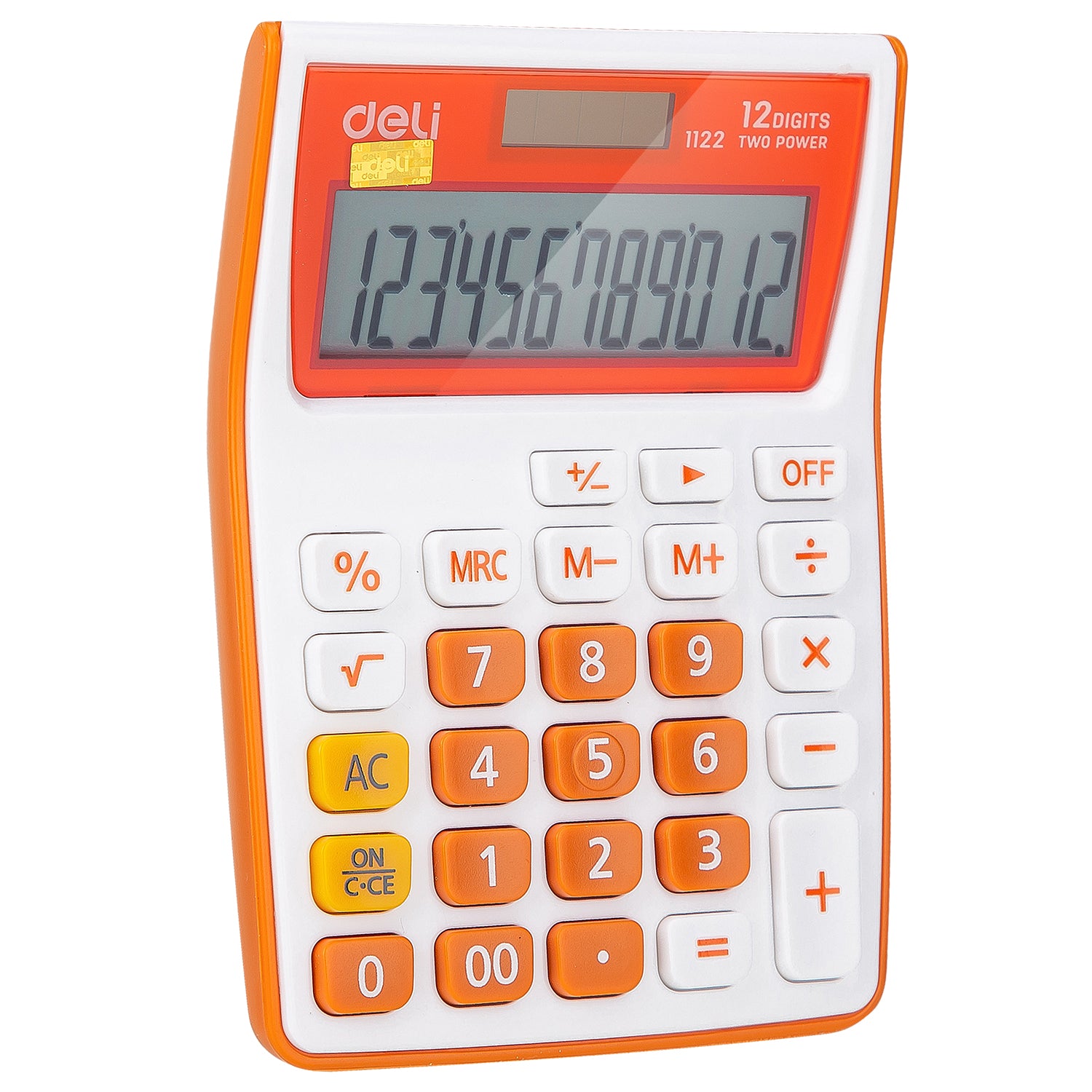 CALCULATOR BUZUNAR 12DIG ALB-PORTOCALIU 1122 DELI