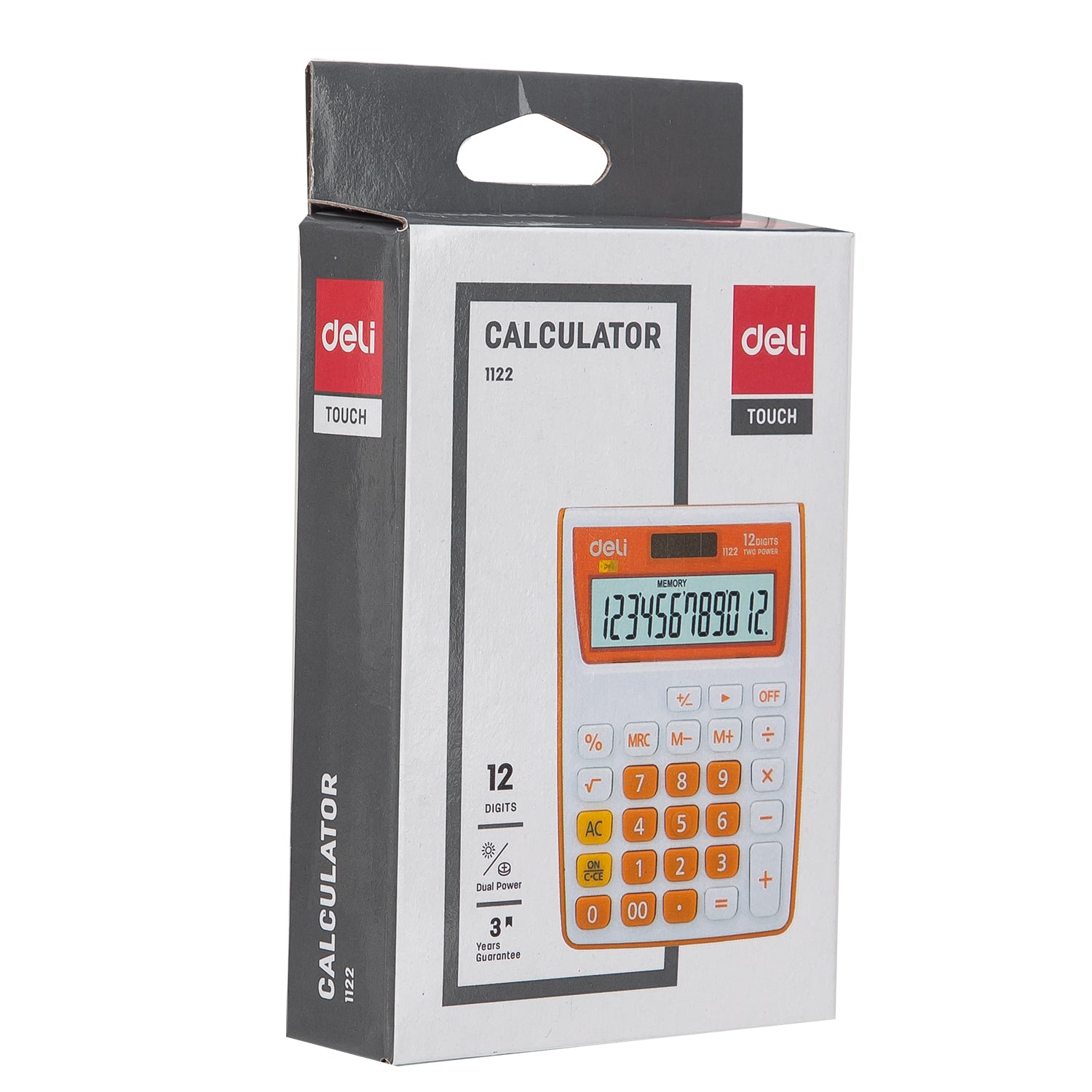 CALCULATOR BUZUNAR 12DIG ALB-PORTOCALIU 1122 DELI