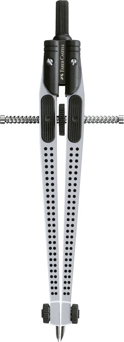 COMPAS QUICK-SET GRIP ARGINTIU FABER-CASTELL